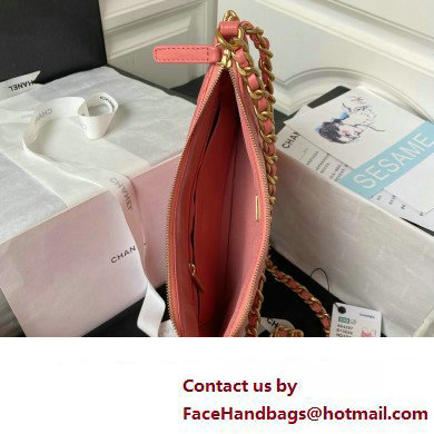 Chanel Shiny Crumpled Lambskin  &  Gold-Tone Metal Large Hobo Bag AS4287 Pink 2023